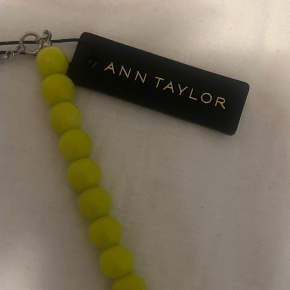 Ann Taylor Yellow Beaded Floral Statement Necklace - Picture 2 of 6